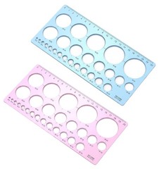 2Pcs Circle Stencil, Template 20x10cm/7.87×3.93 inches, Blue and pink