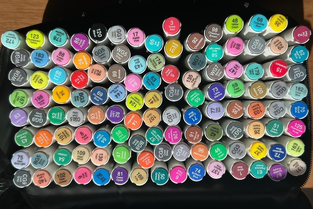 XIED 120 Colors Alcohol Markers Dual Tip Brush & Chisel Art Set w/ Case