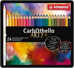 CarbOthello Chalk-Pastel Pencils – 24 Assorted Colors