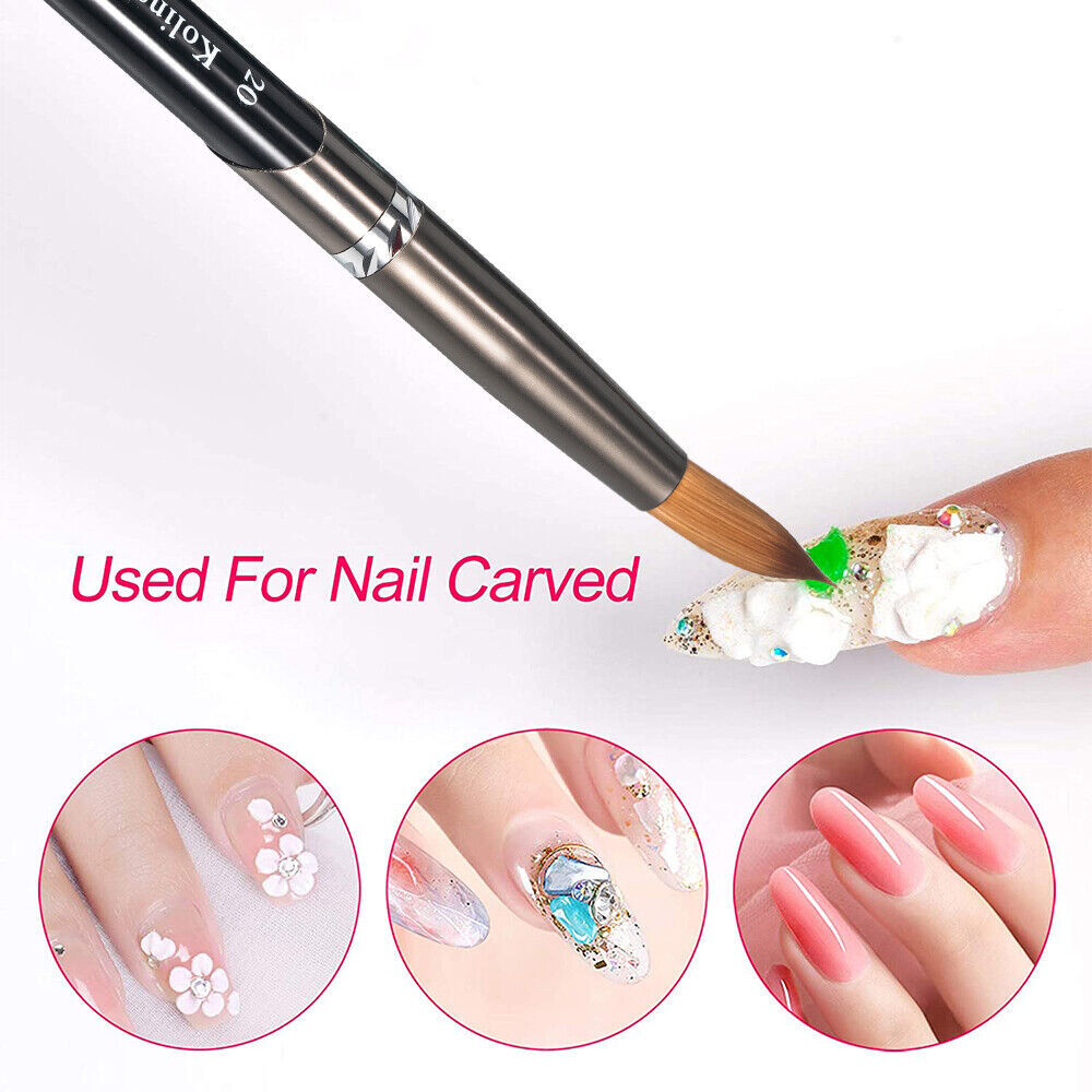 Professional Acrylic Kolinsky Nail Brushes Sizes 16/20# Nail Art Brush