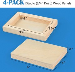 4-Pack 4×6” Unfinished Birch Wood Panels for Art & Crafts – Durable 3/4” Thick