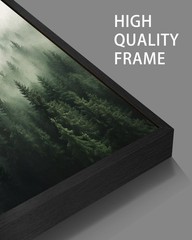 SHENIFY Green Fog Pine Tree Forest Canvas Wall Art 11x14in Framed Nature Mode…