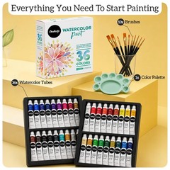 Watercolor Paint Set for Adults & Professional Artists – 36 Watercolor Tubes …