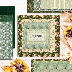 Green Floral Scrapbook Paper 24 Sheets 12×12 Double Sided for Card Making Album