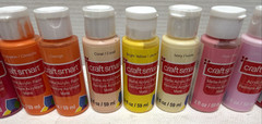 LOT OF 38 CRAFT SMART ACRYLIC PAINT BOTTLES (2OZ.) – ALL DIFFERENT COLORS