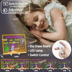 7-Color LED Drawing Board for Kids 11.8″x7.9″ Acrylic Dry Erase Memo Whiteboard