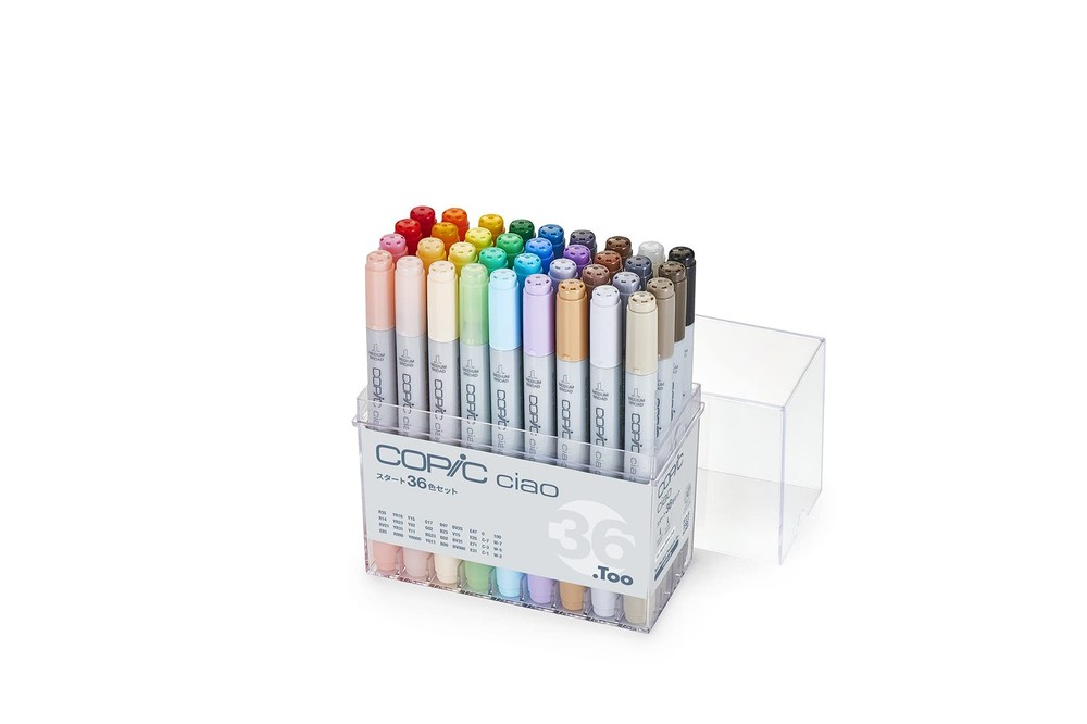 Copic Ciao Start 36 Color Set: Alcohol Markers, Dual Tip, Art & Design