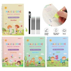 16Pcs Magic Practice Copybook Groove Children Reusable English Writing Book kids