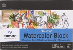 Montval Watercolor Paper Block 15 Sheets 6 x 9 inch 140lb/300g for Artists