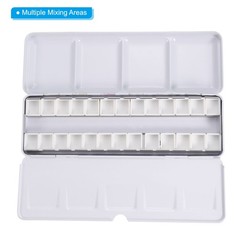 Empty Watercolor Palette Metal Tin with 26pcs Half Pans Paint Case for Travel
