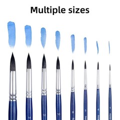 8 PCS Professional Round Pointed Paint Brush Set Artist Brushes Blue
