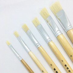 XDT#579 Square Artist Art Paint Brush Hog Bristle 6pc Set Watercolor Acrylic Oil