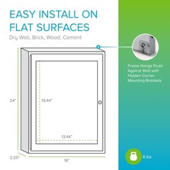 Pemberly Row 24″ x 18″ 1 Door Enclosed Bulletin Board in Black