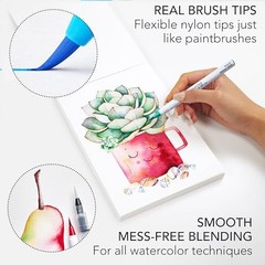 54 Watercolor Pens Set | Including 15 Page Pad & Online 1 Count (Pack of 54)