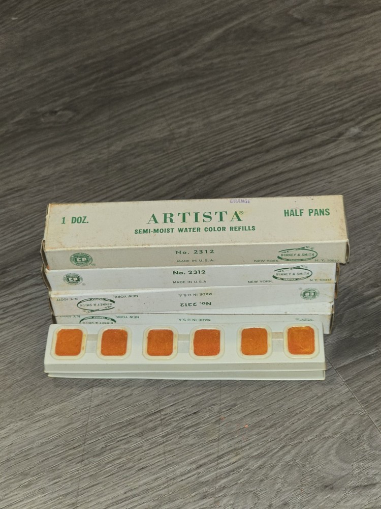 Now Vintage 1950s Binney & Smith Crayola Watercolor Refill Pans 1 Doz