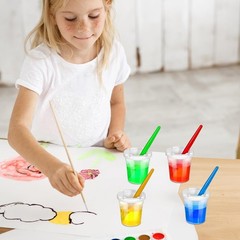 12 Packs No Spill Paint Cups with Lids for Reusable Spill Proof Paint Cups fo…