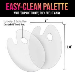 U.S. Art Supply 9″ X 11.8″ Clear Oval Acrylic Painting Palette (2-Pack) – Artist