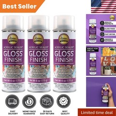 Aleene’s Clear-Gloss Acrylic Sealer, 6oz (3 Pack) – Non-Yellowing Protection