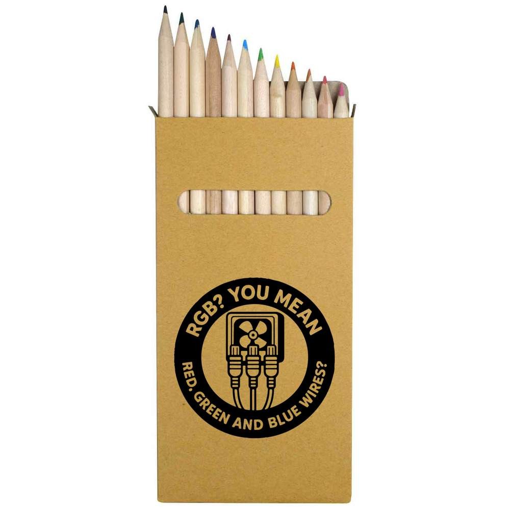 12 x ‘RGB. You Mean Red, Green and Blue Wires’ Long Colour Pencils (PE00077631)