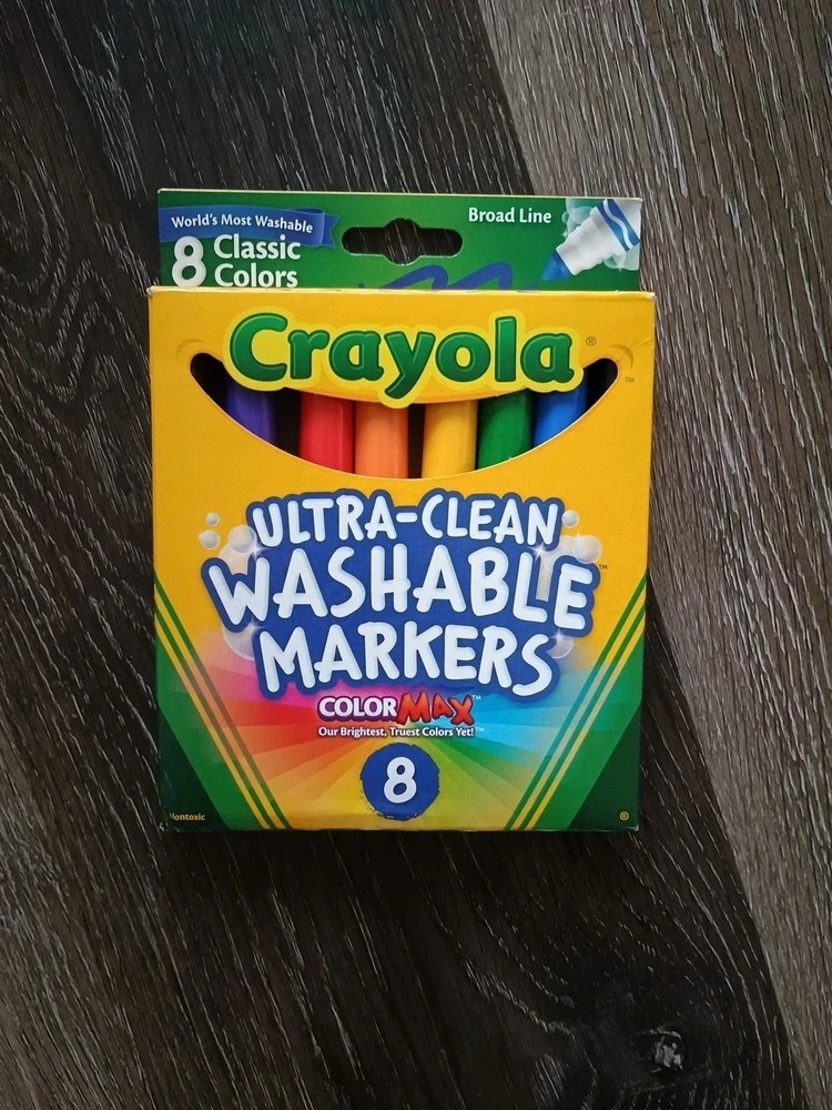 Crayola Washable Markers 8ct – 15 Box Bundle (120 Markers) – Classroom Bulk New