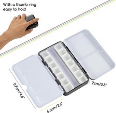 Black Enamel Travel Watercolor Palette with 12 Half Pans – Customizable Design