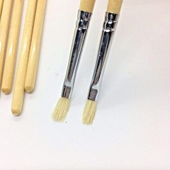 Filbert Artist Paint Brush 10 Piece Set Medium Stiff Pure Hog Bristle Extra Long