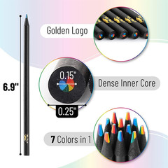 Mr. Pen- Rainbow Pencils, 12 Pack | 7-In-1 Multi-Color Fun Colored Pencils