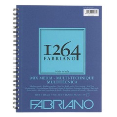 9×12 White Mixed Media Paper Pad 40 Sheets Acid Free Spiral Bound Medium Texture