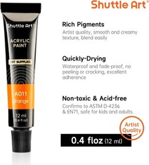 Shuttle Art Acrylic Paint Set, 30 x12ml Tubes Artist 33 Piece 30 Colors
