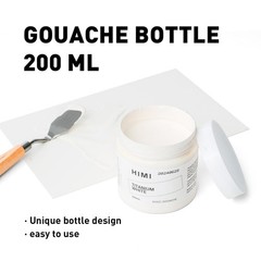 HIMI Gouache Refill Paints,White Color(200 ml Bottles), Non Toxic Paint for C…