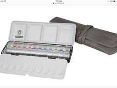 SCHMINCKE Horadam Watercolor Ltd Edition 12 Half Pans with leather bag -NEW