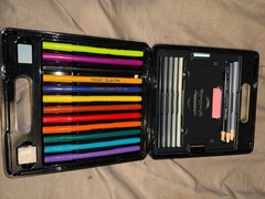 PRANG Sketching Art Case Drawing Dixon ColorArt Kit Brush Pen Markers Charcoal
