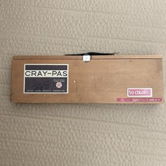 Vintage Wooden Box of Sakura Cray-Pas Pastels Crayon Sticks
