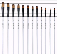 Filbert Paint Brushes Set, 12 PCS Artist Brush for Acrylic Oil Watercolor Gouach
