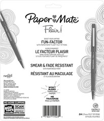 Vibrant Flair Felt Tip Pens – 24 Assorted Medium Point Markers for Creative Fun