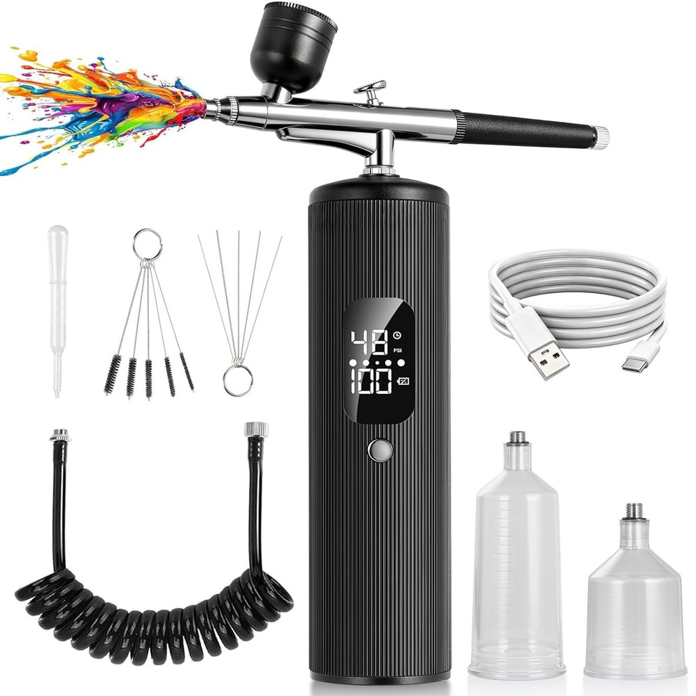 Airbrush for Nails Kit with Compressor, 48PSI Cordless Rechargeable Nail Airb