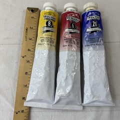 LOT OF 3 Winton 6.75 fl. oz. 200ml Oil Colour french ultramarine yellow red deep