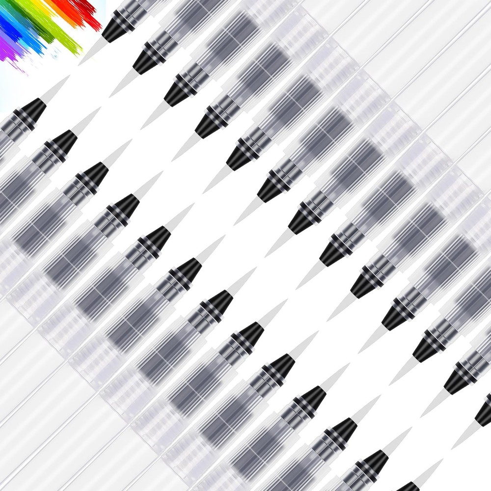 Water Brush Pen Set 50 Pcs 2mm Pointed Nylon Hair for Watercolor Painting