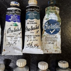 Vintage Grumbacher Pre-tested Artists Oil Color Blue & Various Shades 9 Tubes