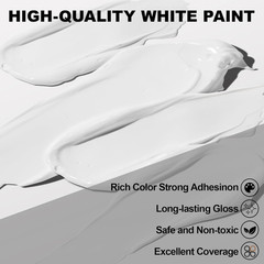 Titanium White Acrylic Paint 300Ml (10.2Oz) – High Coverage, Opaque, Lightfast &