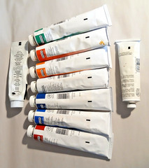 large tubes of oil paint 7 Winton Oil Colors 1 Grumbacher® 1 Permalba®