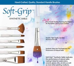 No-Slip/Soft-Grip 5-piece Paintbrush Set (Royal & Langnickel) Synthetic Sable