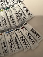 LOT OF 50 GOLDEN Acrylic Artist Colors Paints 2fl oz Tubes *NEW *FREE SHIPPING!