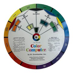 Vintage M. Grumbacher Color Computer Double Sided Circular Color Wheel 1972