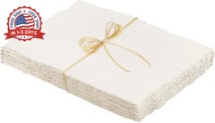 Prudiut 25 Sheets Cotton Watercolor Paper, 300 GSM Deckled Edge, 5 x 7 inch, Rou
