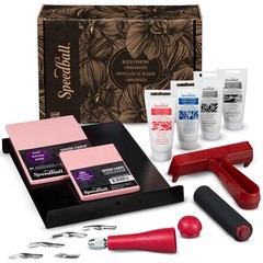 Speedball Block Printing Fabric Deluxe Kit, 14 Pieces, Office Product