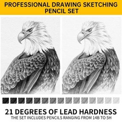 GETFOO Drawing Sketching Pencil Set 21 Pack Art Kit with Graphite…