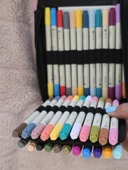 Artistro 5mm Dot Tip 1mm Fine Tip ACRYLIC PAINT Markers 48 New Markers With Case