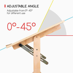 Wood Adjustable Drafting Table: 35.5″ X 23.5″ Art Drawing Desk with Various Heig