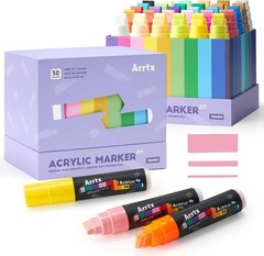 Vibrant 30pc Jumbo Acrylic Paint Pens: 15mm Felt Tip, Ergonomic Grip, DIY Crafts